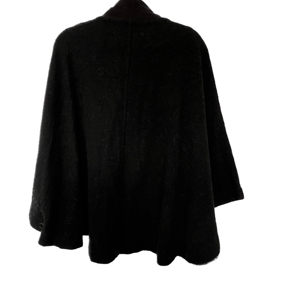 DOLCEZZA Italy poncho cape one size wool blend zip up black gray cream - Picture 5 of 7